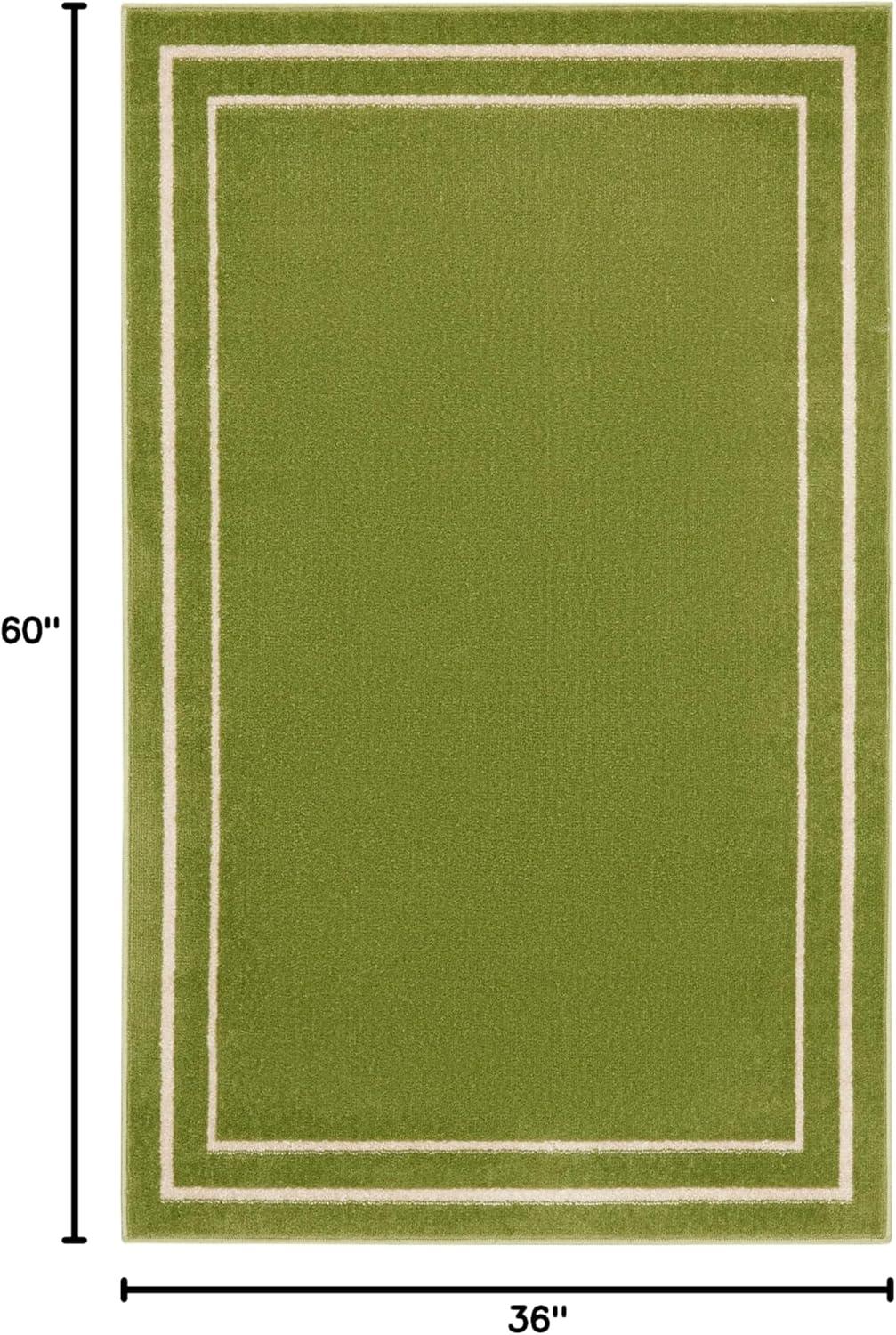 Nourison Essentials 3' x 5' Green Ivory Contemporary Indoor/Outdoor Rug