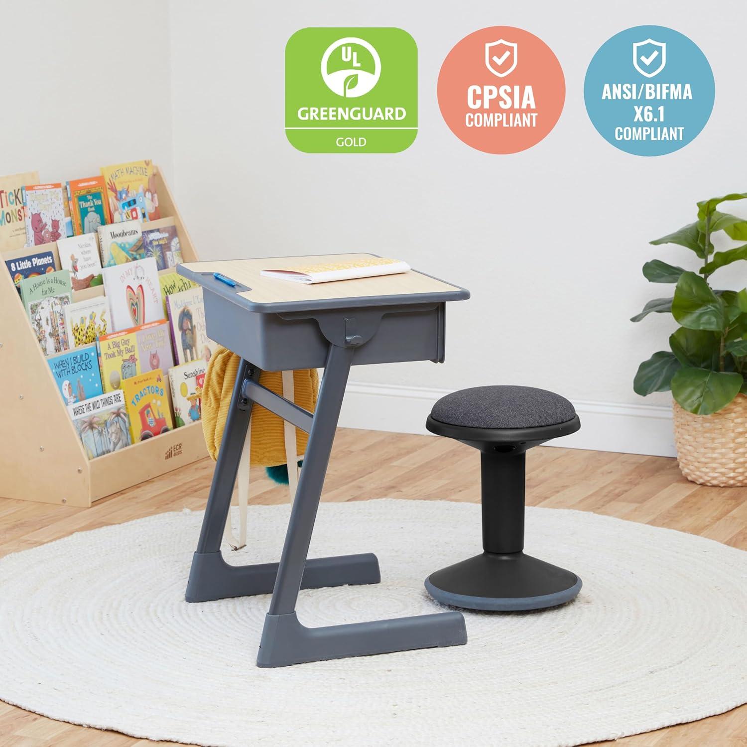 ECR4Kids SitWell Wobble Stool, Adjustable Height, Active Seating