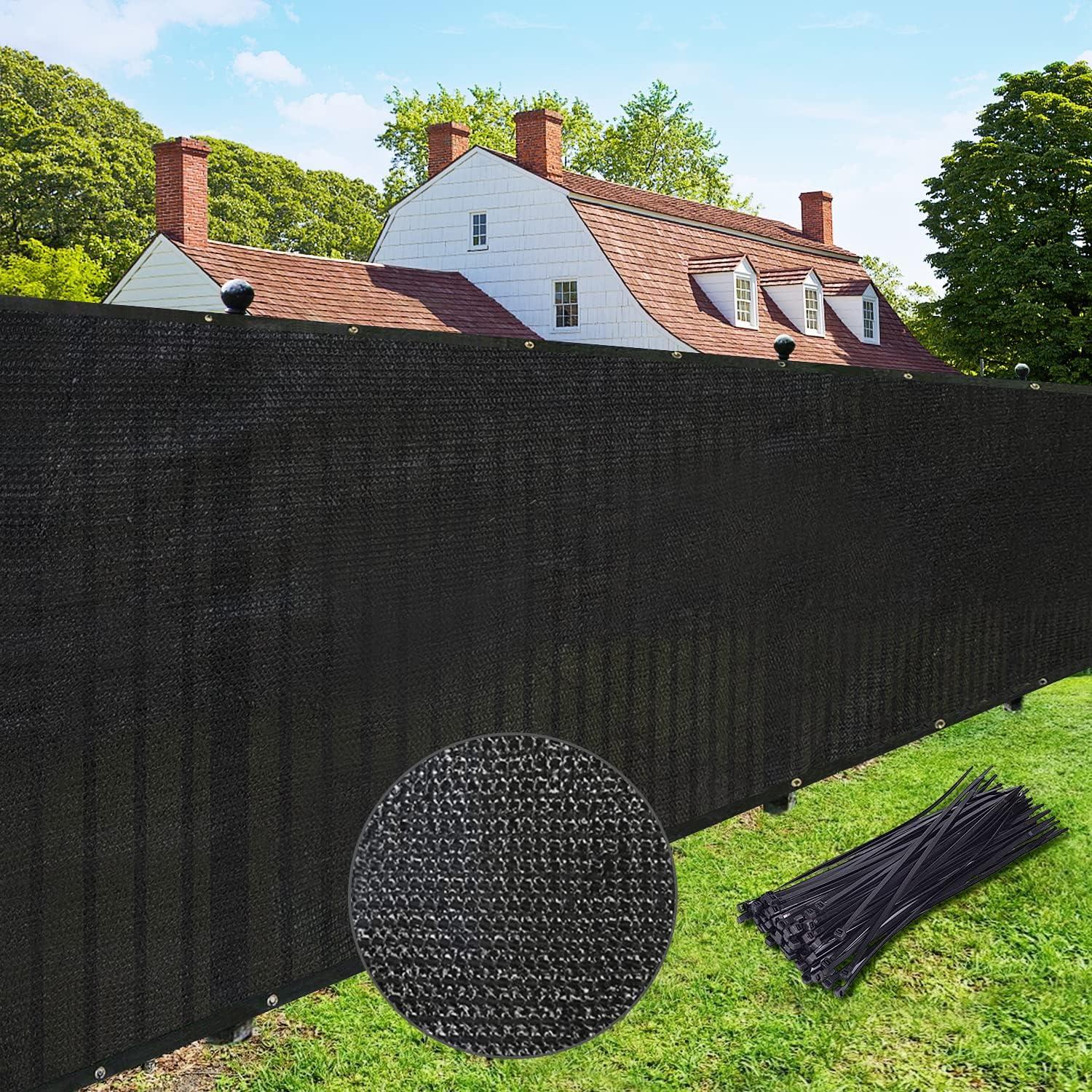 Bibana 4ft x 50ft Privacy Fence Screen Windscreen Shade Cloth for Garden and Balcony - Black