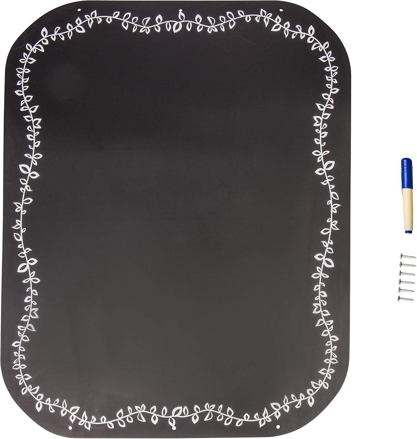 Kids Black Wooden Chalkboard Panel with Weather-Proof Holder