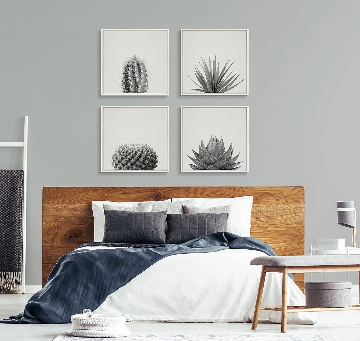 22" x 22" Sylvie Haze Succulent Cactus Short Framed Wall Canvas by The Creative Bunch Studio - Kate & Laurel All Things Decor