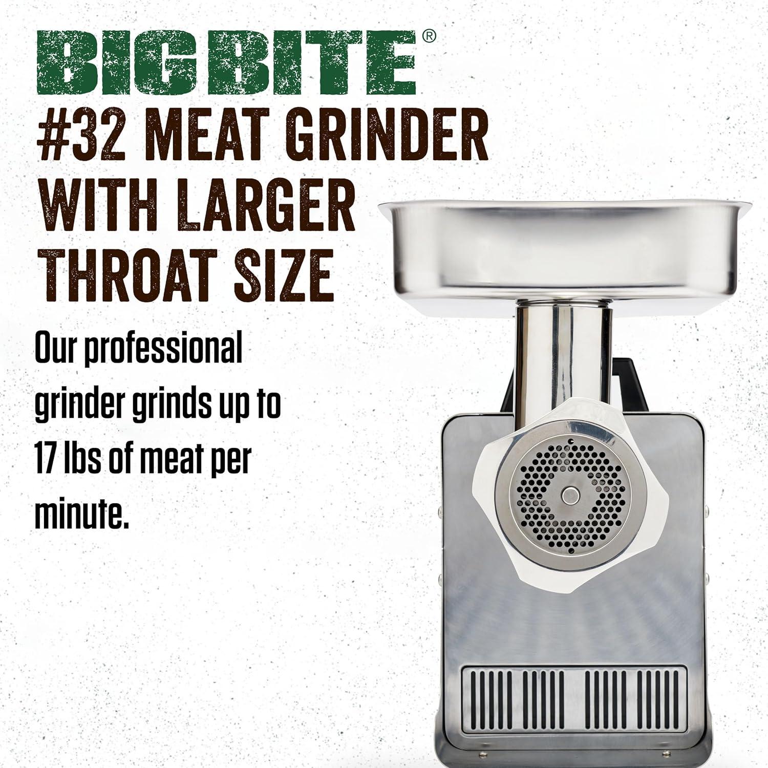LEM #32 Big Bite Meat Grinder 1.5 HP Stainless Steel