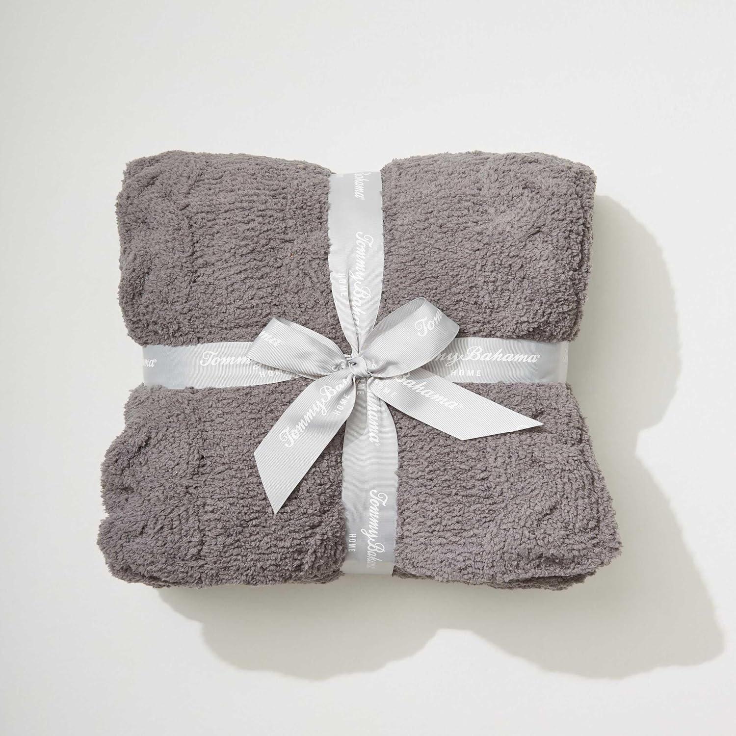 Tommy Bahama- Throw Blanket, Ultra Soft Chenille Bedding Set, Luxury Bedding for Bed or Couch (Solid Grey, 50 x 70)