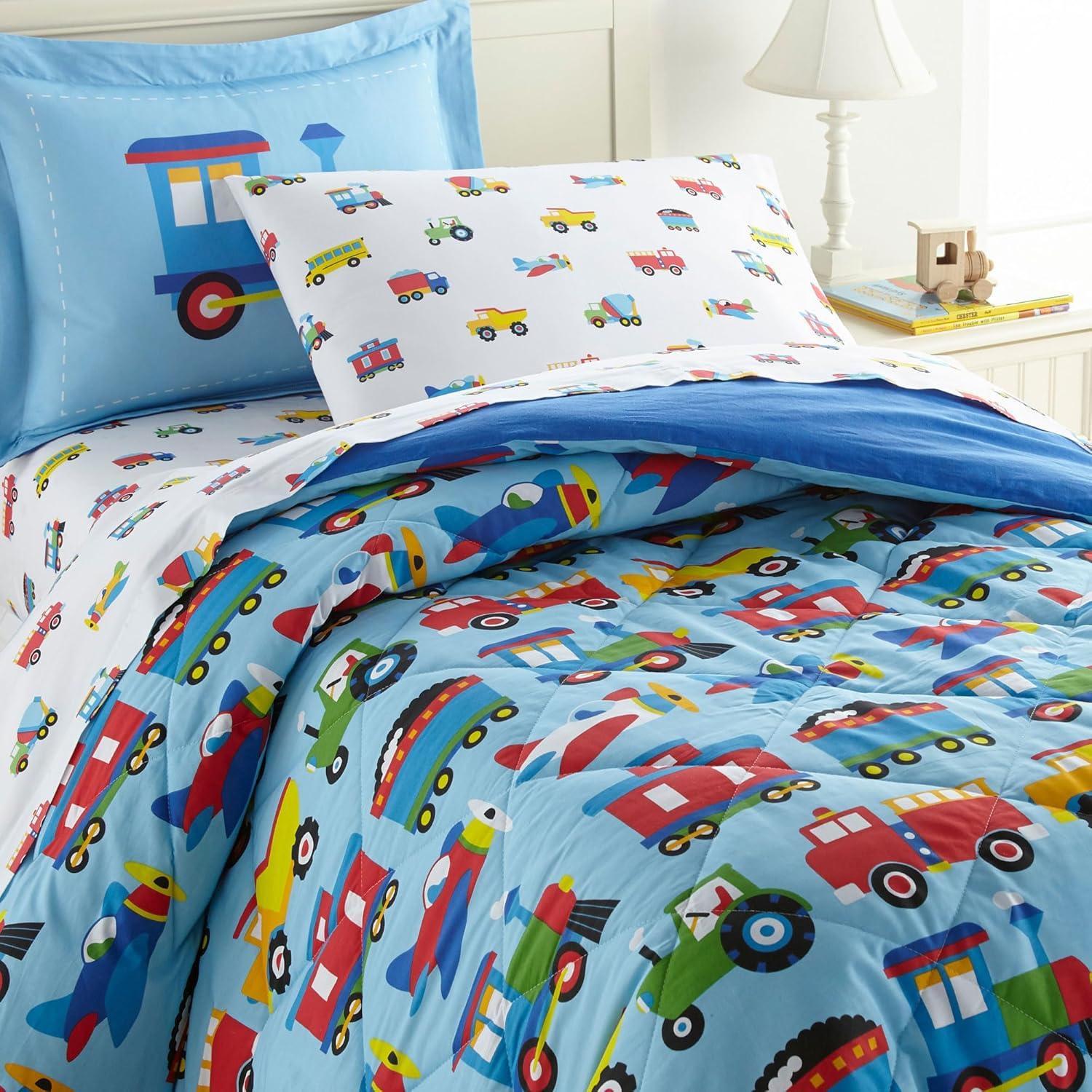 Wildkin Trains, Planes & Trucks Microfiber Pillowcase - Standard