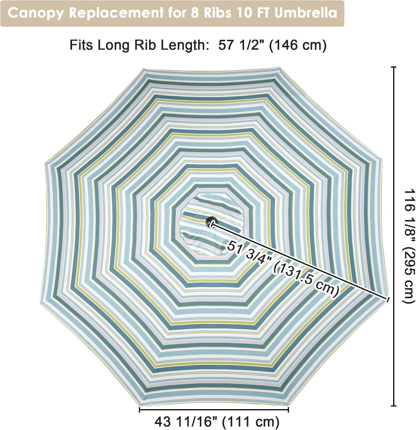 Yescom 10 Ft Patio Umbrella Replacement Canopy Market Table Top Sunshade Cover Garden