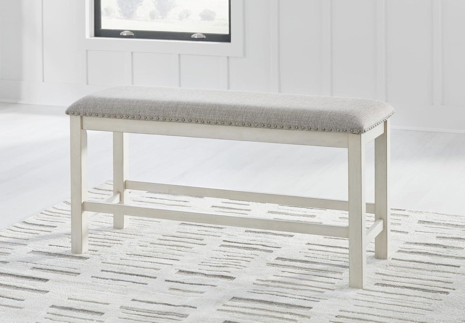 Signature Design by Ashley Robbinsdale 49" Counter Height Dining Bench, Antique White