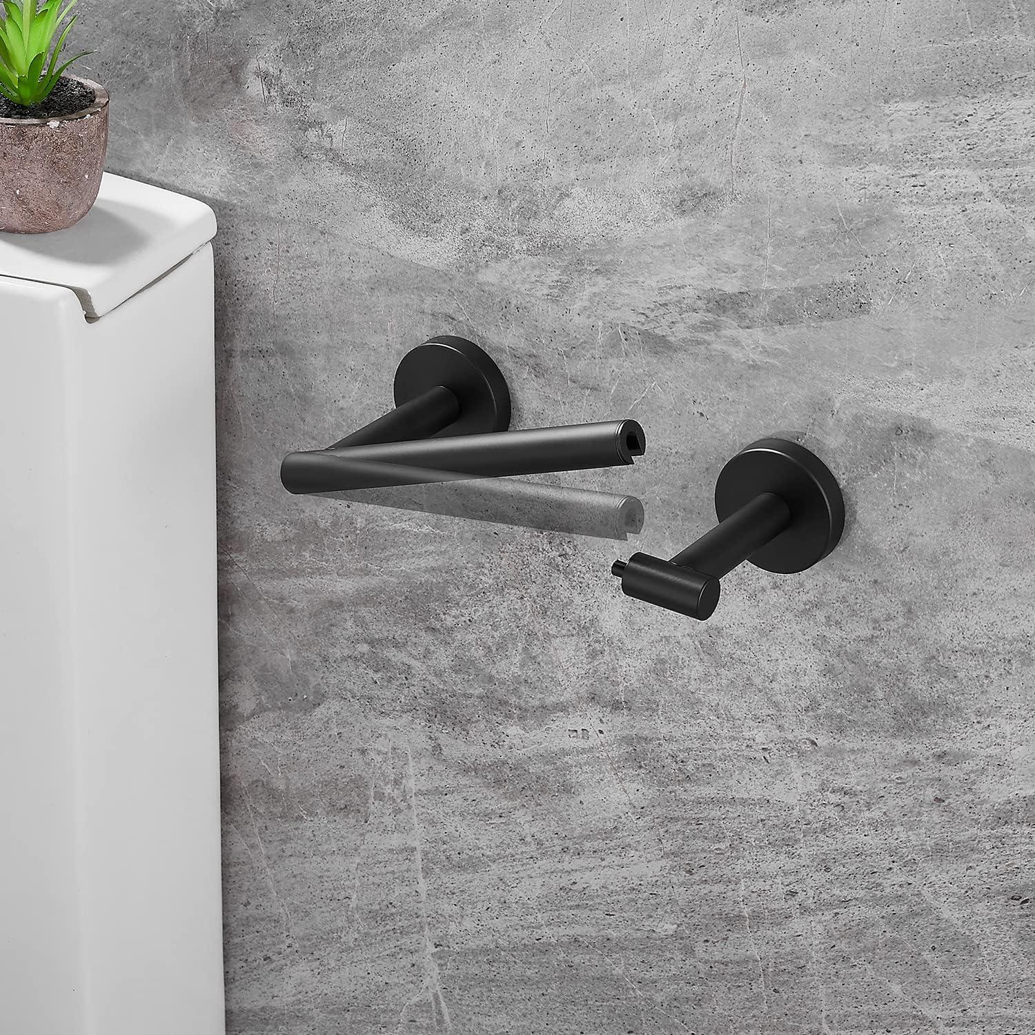 Matte Black Stainless Steel Wall Mounted Toilet Paper Holder