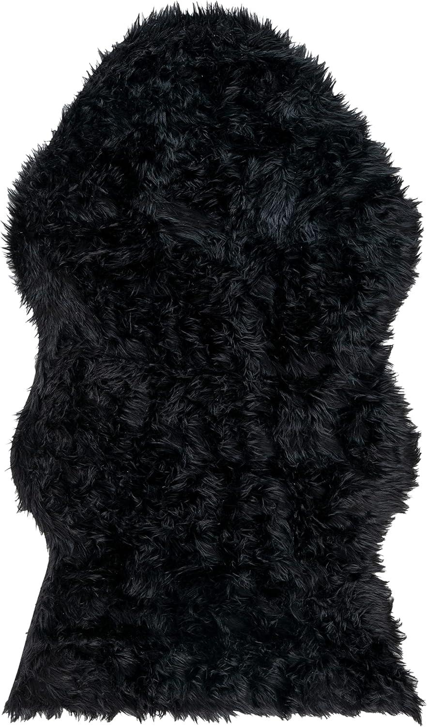 Safavieh FAUX SHEEP SKIN, BLACK, 4' X 6', Area Rug