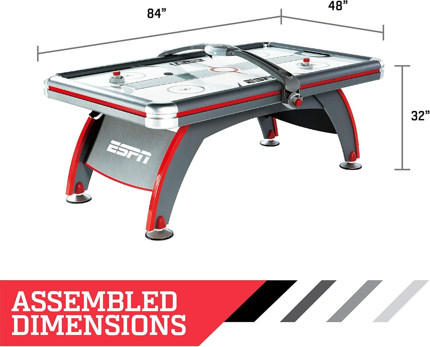 ESPN 84'' Gray Freestanding Air Hockey Table with Electronic Scorer