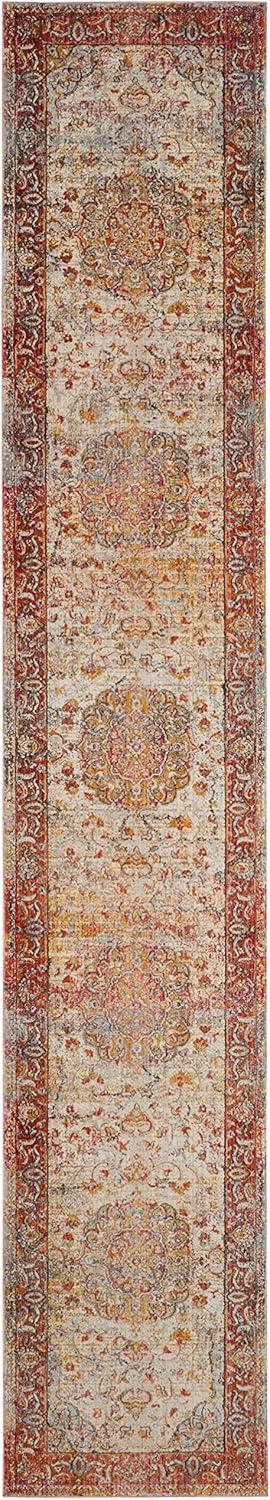 Elysian Saffron & Cream 2'2" x 6' Runner Synthetic Rug