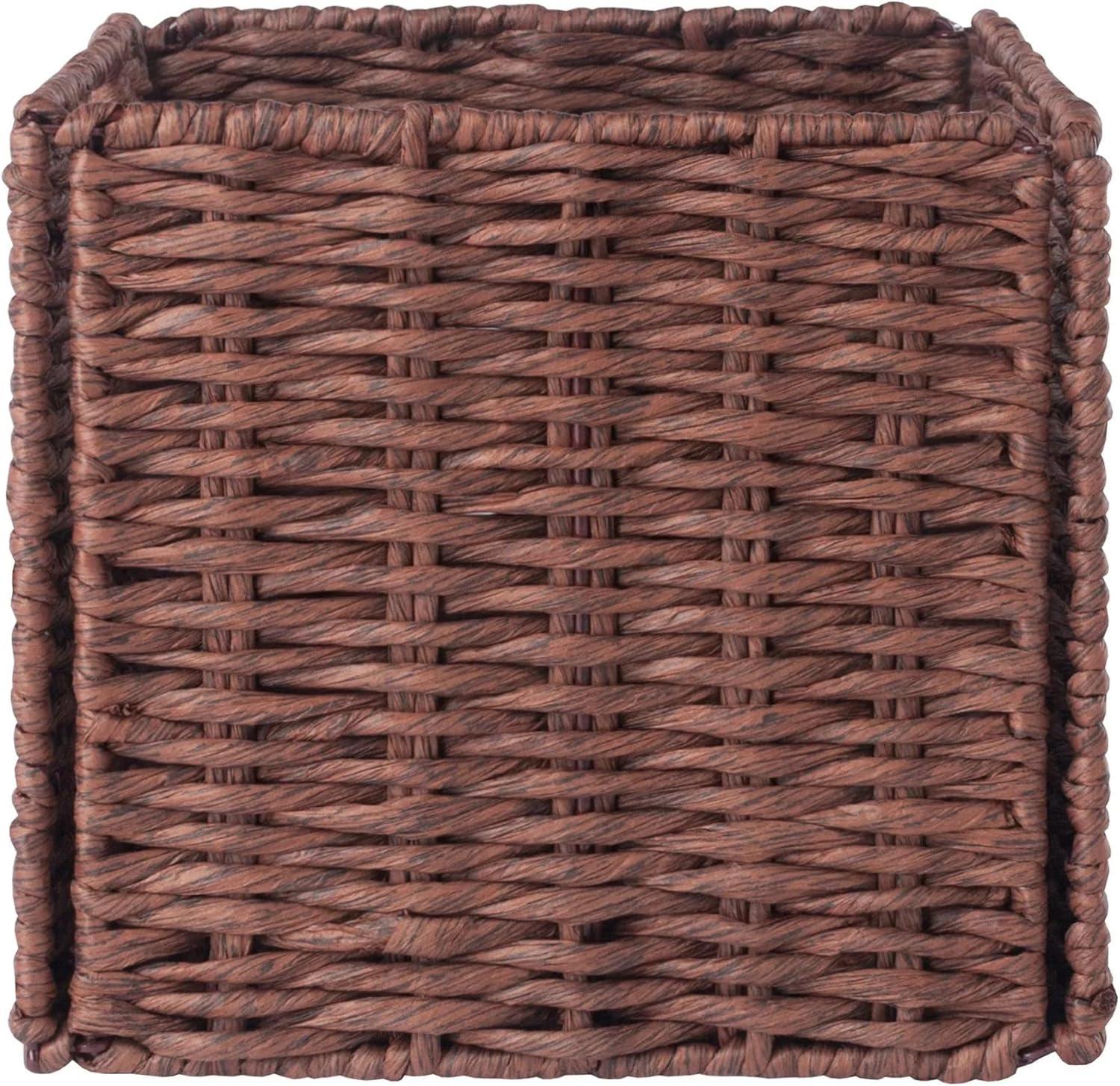 Ergode Tessa 2-Pc Woven Rope Basket Set, Foldable, Walnut