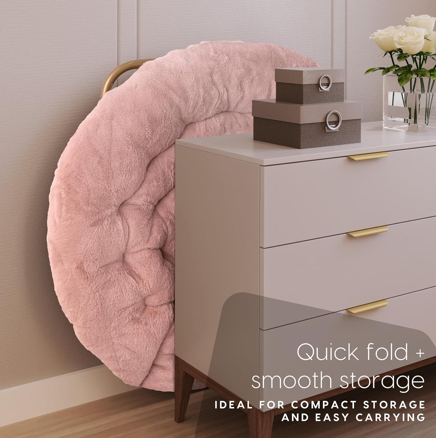 Milliard Cozy Faux Fur Saucer Chair X-Large, Pink