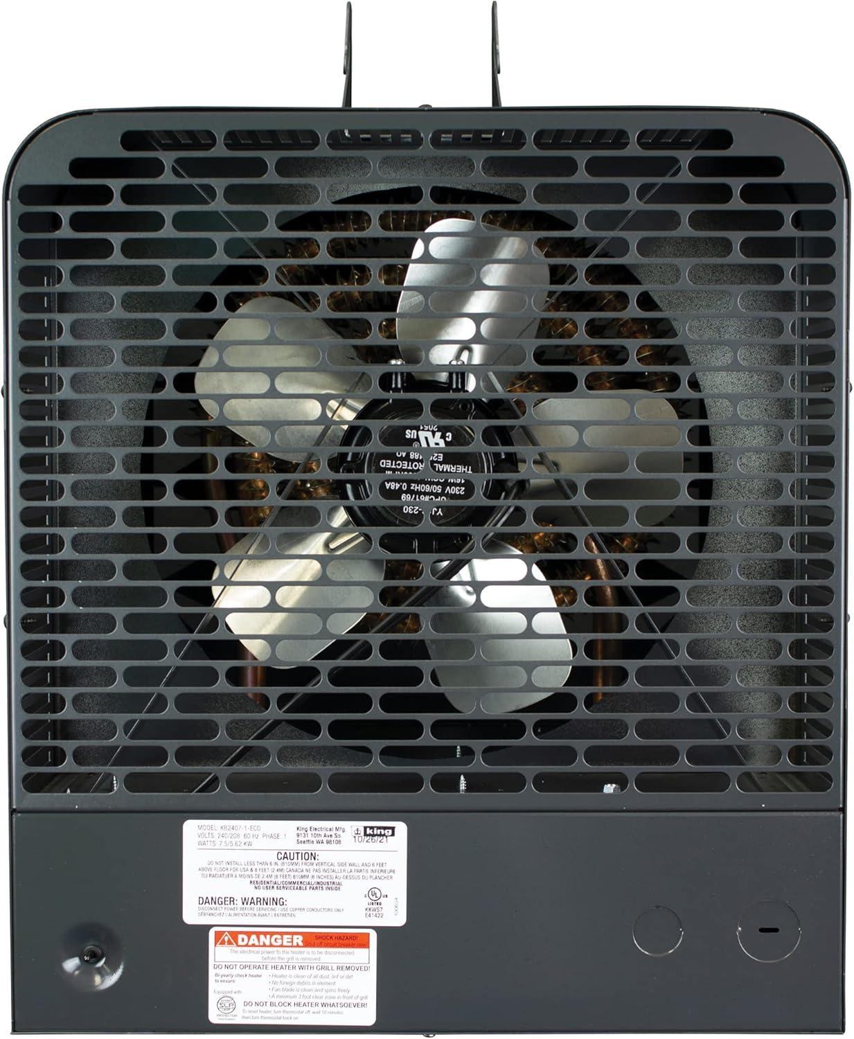 King Electric Electric Ceiling Mounted Space Heater with Adjustable Thermostat , Remote Included and with Digital Display