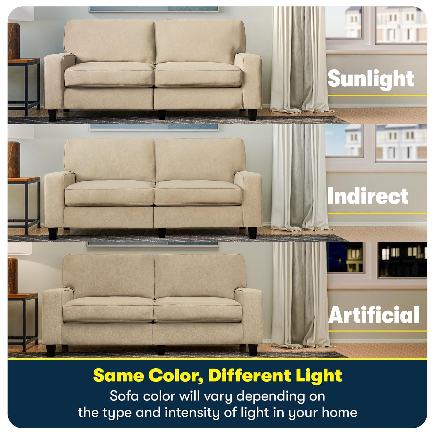 Serta Palisades 73" Track Arm Sofa, Easy Care Fabric, Soft Pillow Back, Pocket Coil Seat Cushions