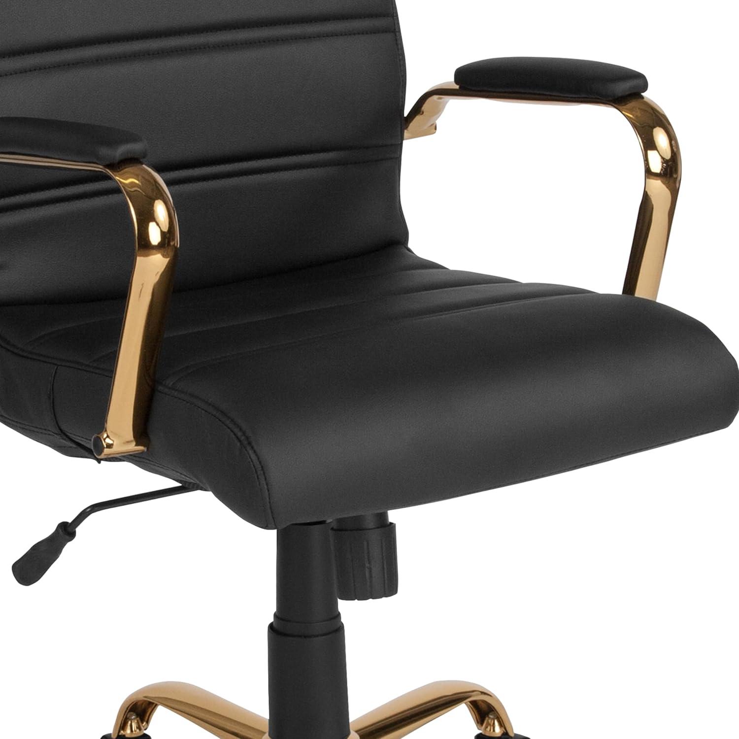 Flash Furniture Mid-Back Executive Swivel Office Chair with Metal Frame and Arms