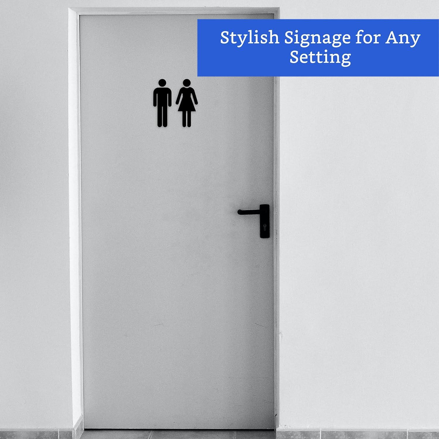 Uxcell Bathroom Sign, Acrylic Restroom Men's and Women's Gender Sign, Black 1 Set