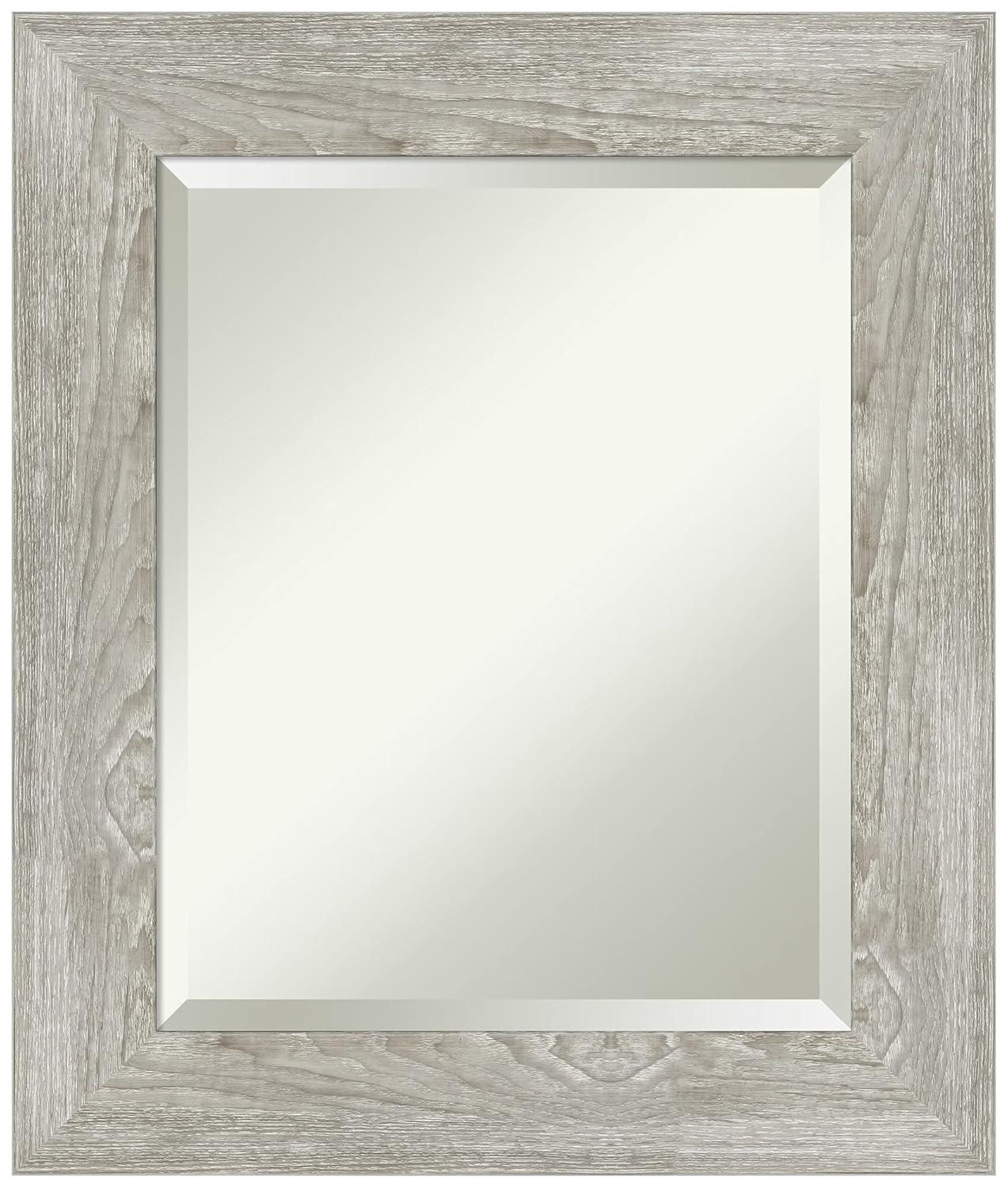 22" x 26" Dove Graywash Framed Bathroom Vanity Wall Mirror - Amanti Art: Modern, Beveled, Wood Frame