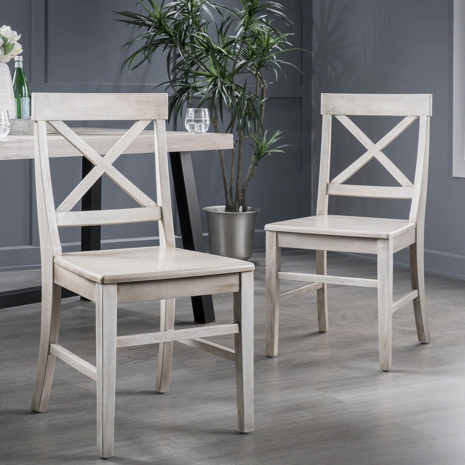 Kaniz Farmhouse Acacia Wood Dining Chairs