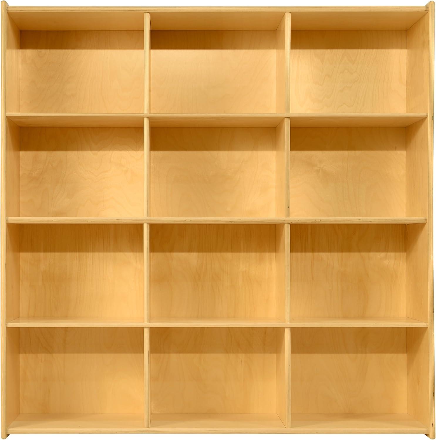 Contender 12 Big Cubby Storage Shelf, Montessori Cabinets for Organizing Art and Craft Supplies Hard Wood Cabinets