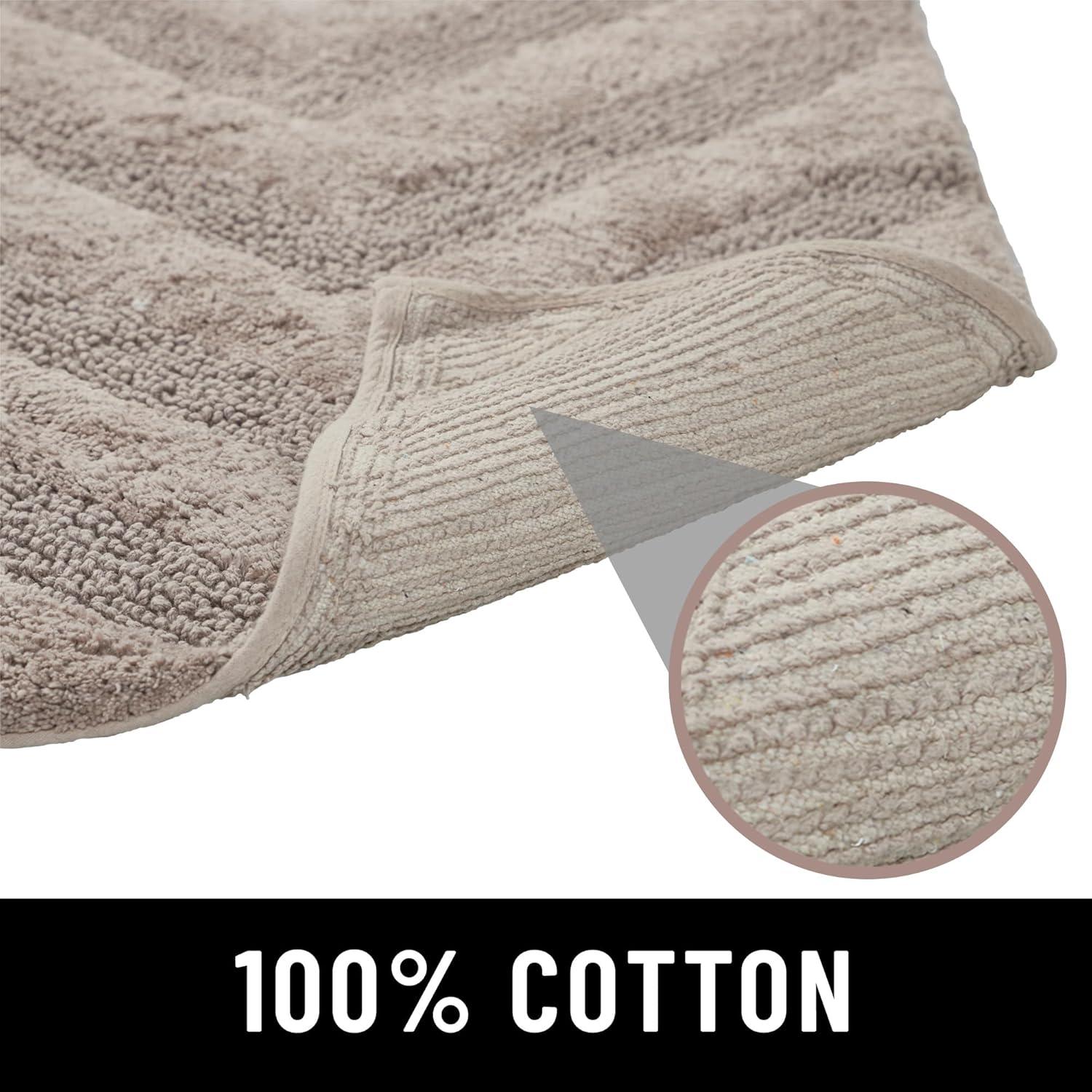 Better Trends Hugo 100% Cotton Tufted Non-Slip Backing Bath Rug 20" x 60" Runner - Beige