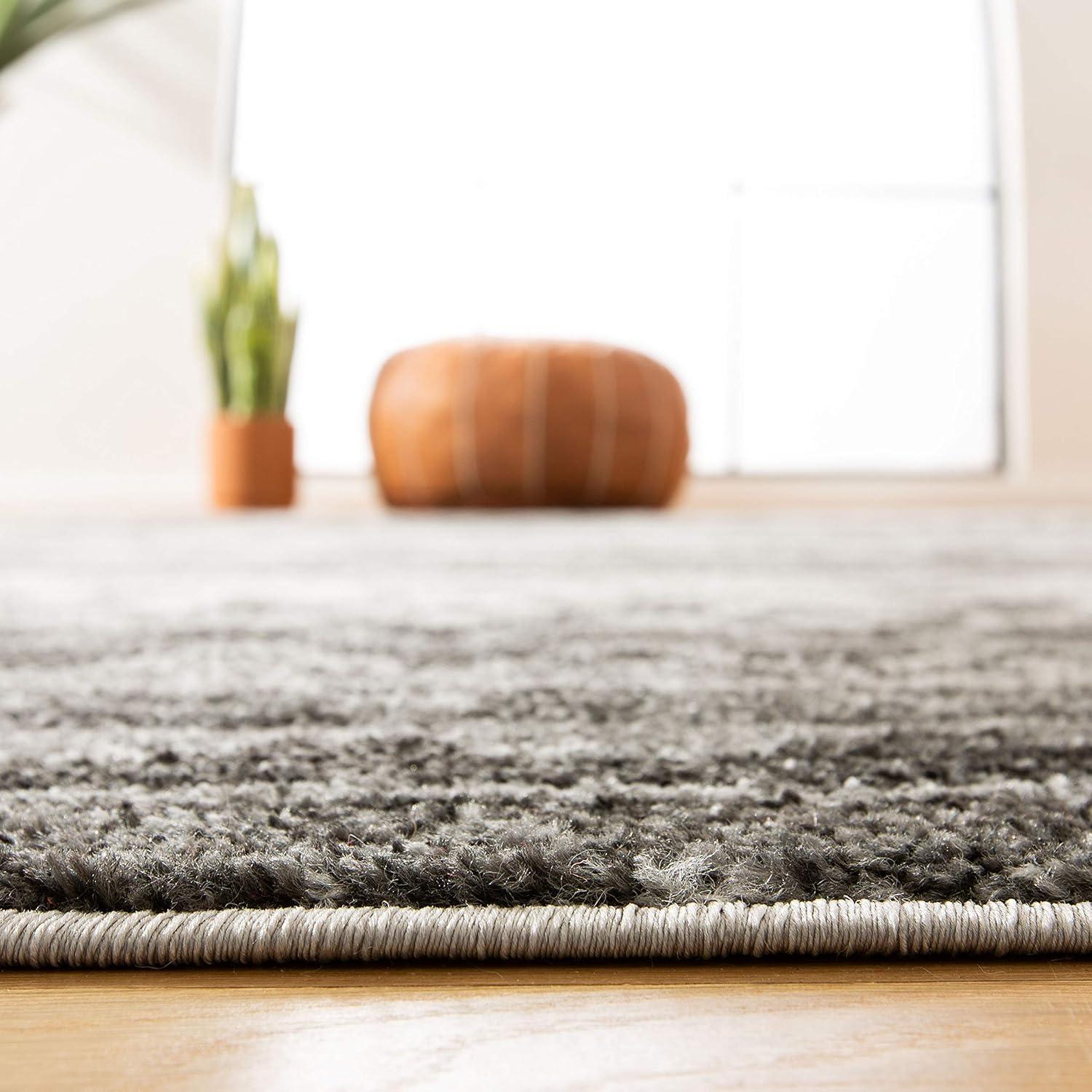 Adirondack ADR119 Machine Made Indoor Area Rug - Ivory/Charcoal - 6'x6' - Safavieh