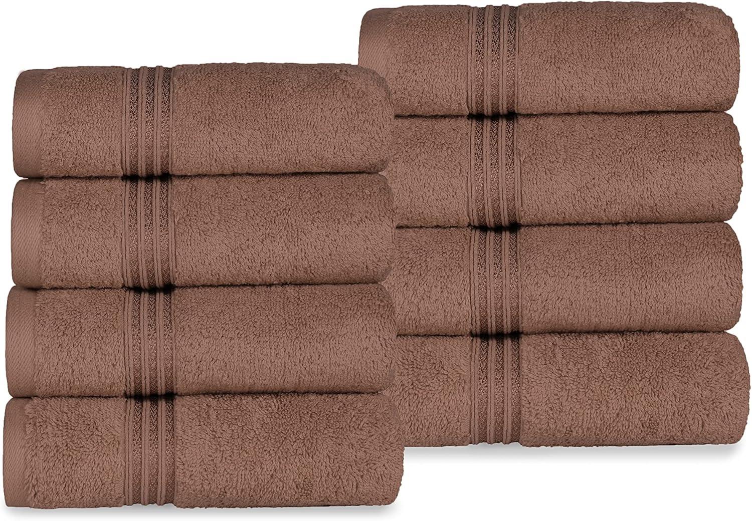 Superior Egyptian Cotton Absorbent 8-Piece, Mocha, Towel Set