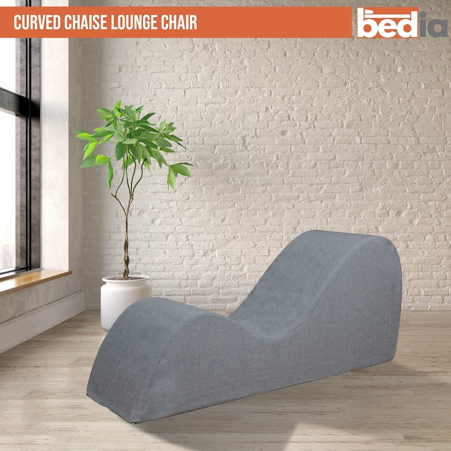 Black Microvelvet Armless Chaise Lounger with Polyurethane Foam