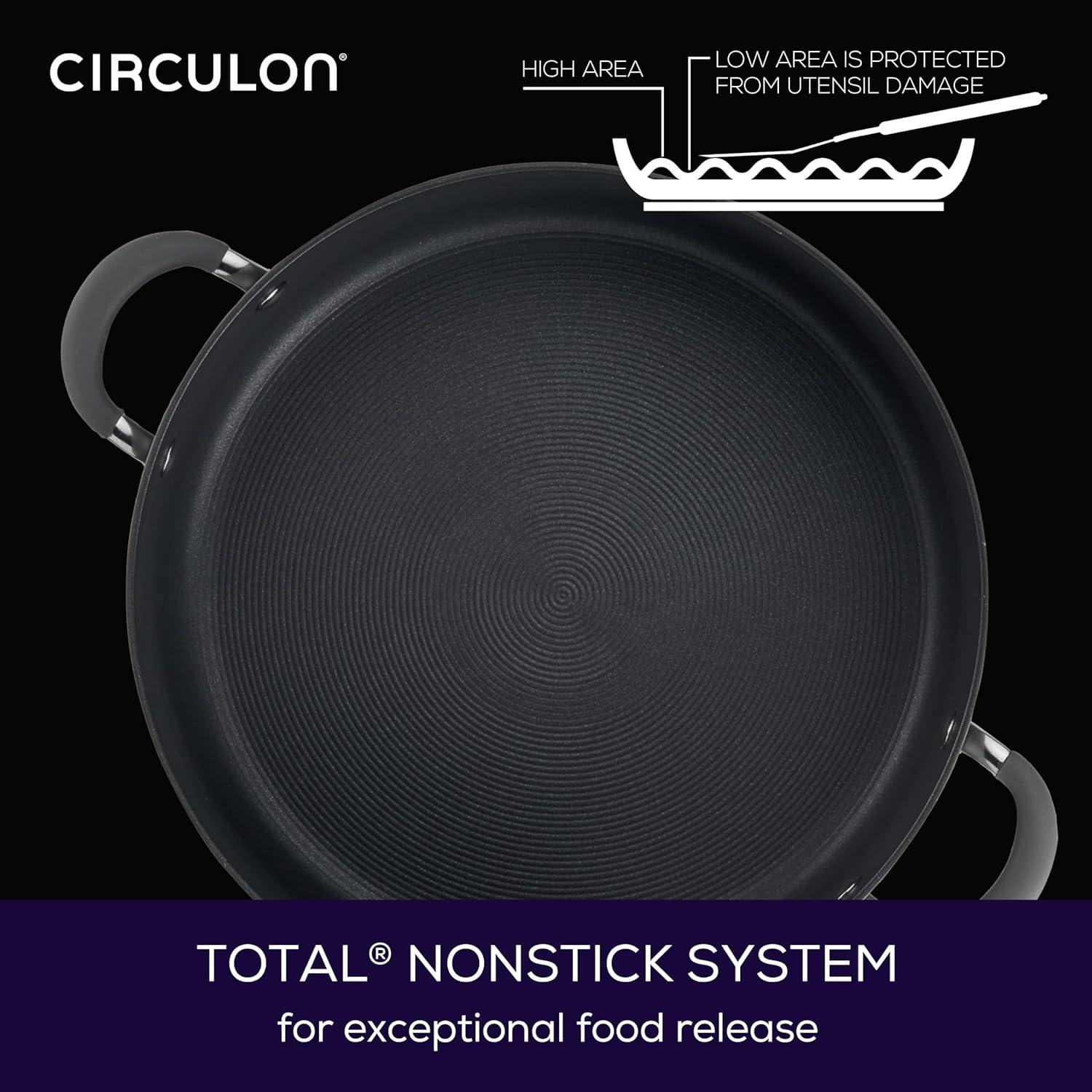 Circulon Radiance 10qt Hard Anodized Nonstick Wide Stockpot Gray