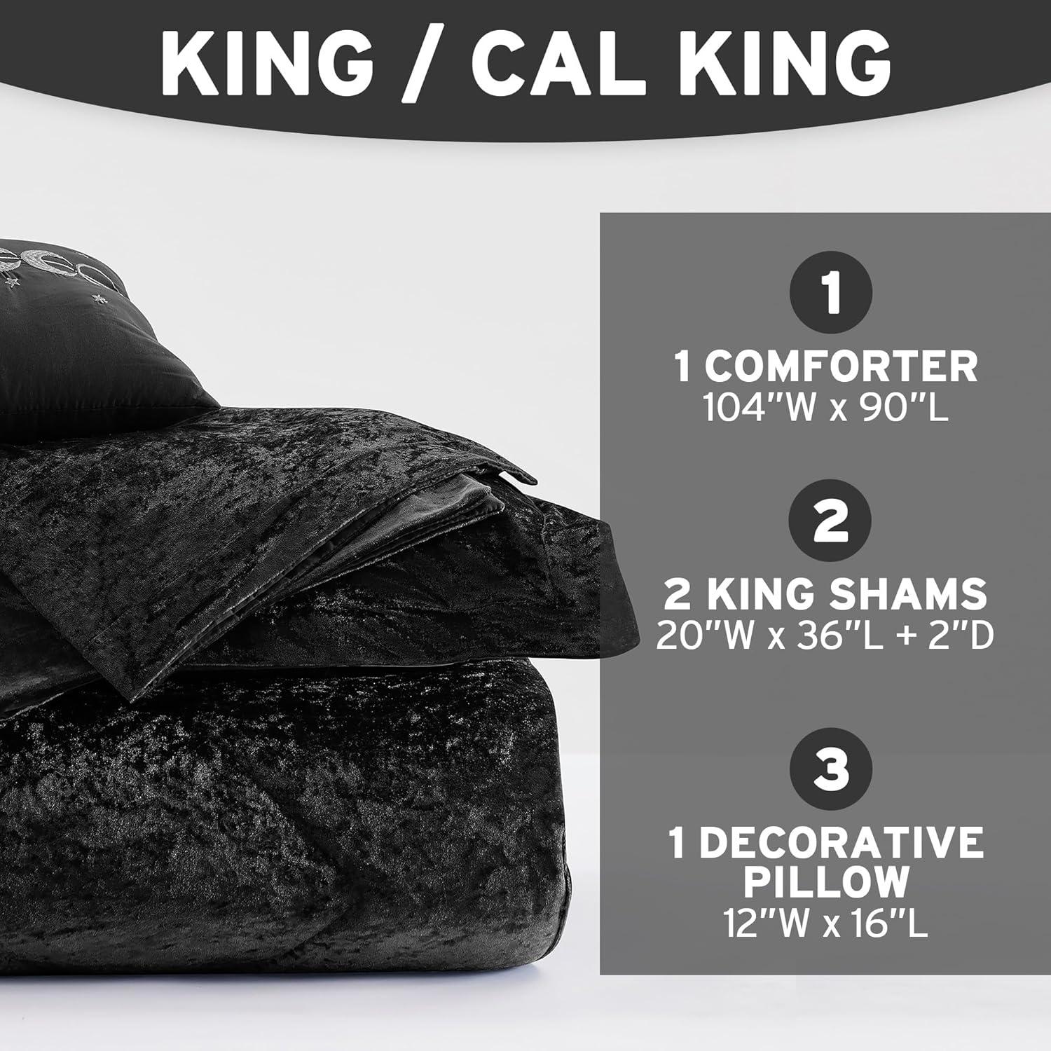 Intelligent Design Felicia Crushed Velvet Comforter Set with Throw Pillow
