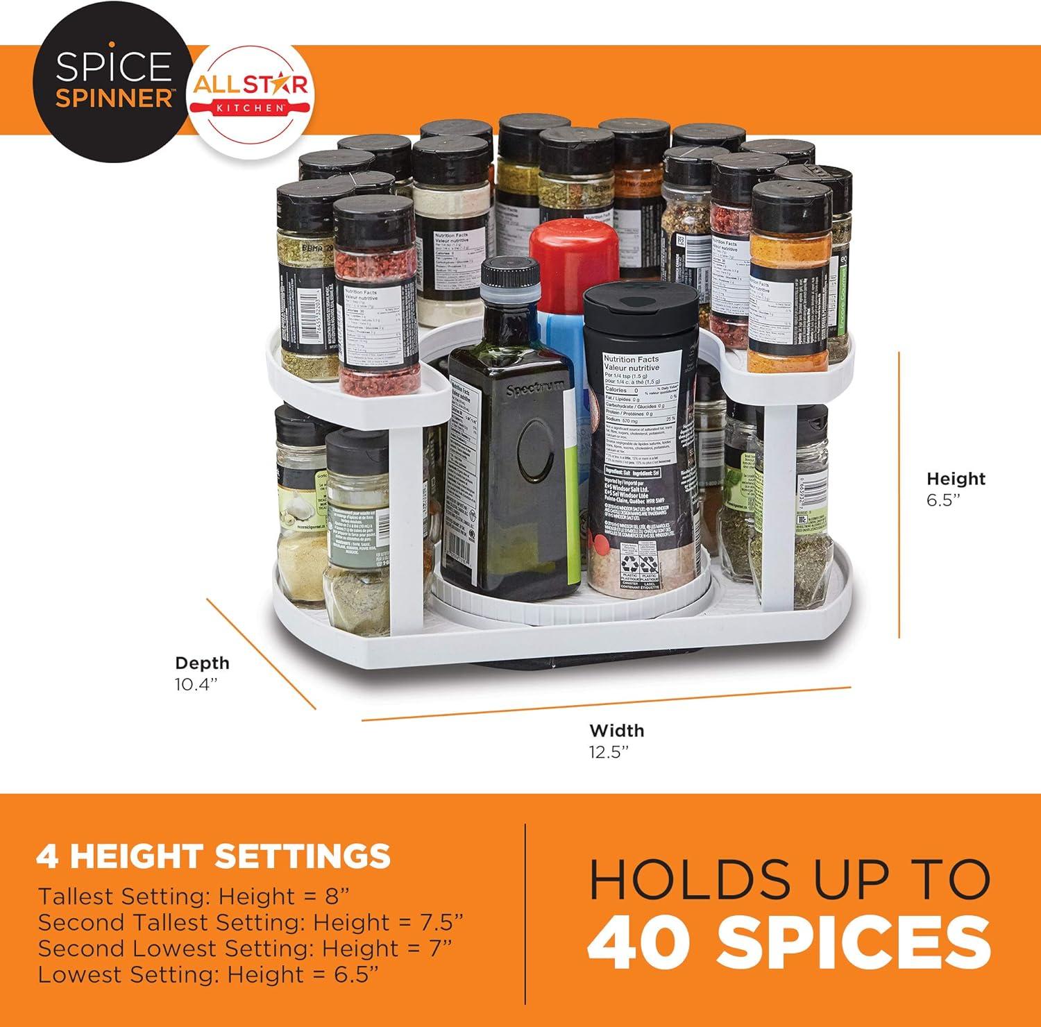 Spice Spinner Two-Level Plastic Spice Storage Organizer