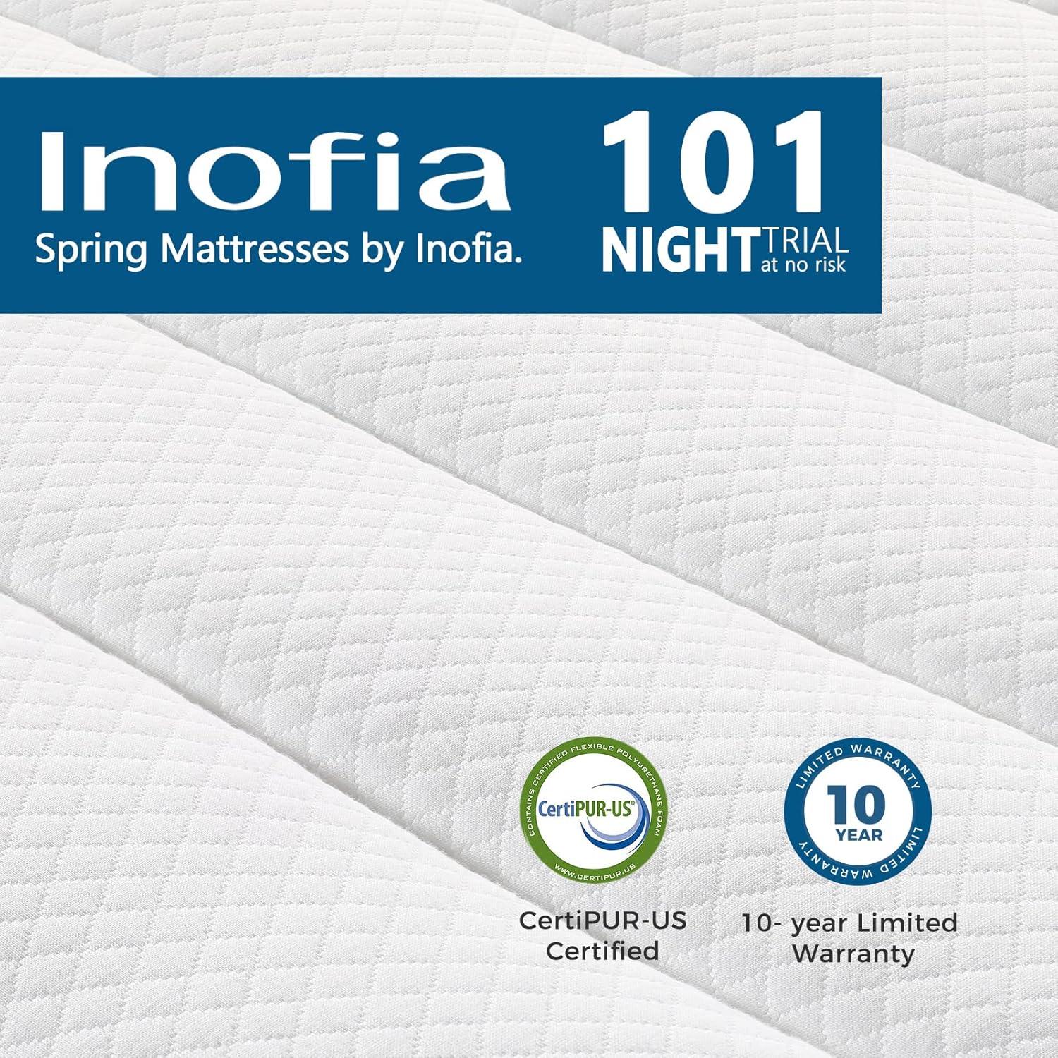 Inofia Twin XL 10 Inch Hybrid Innerspring Mattress