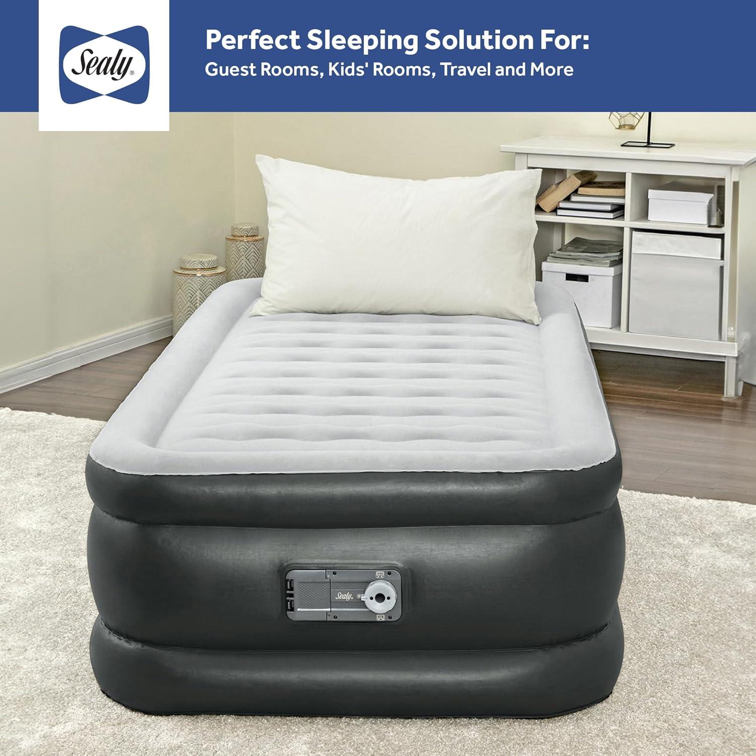 Bestway Sealy Tritech Inflatable Air Mattress Bed Queen 20" with Built-In AC Pump & Bag