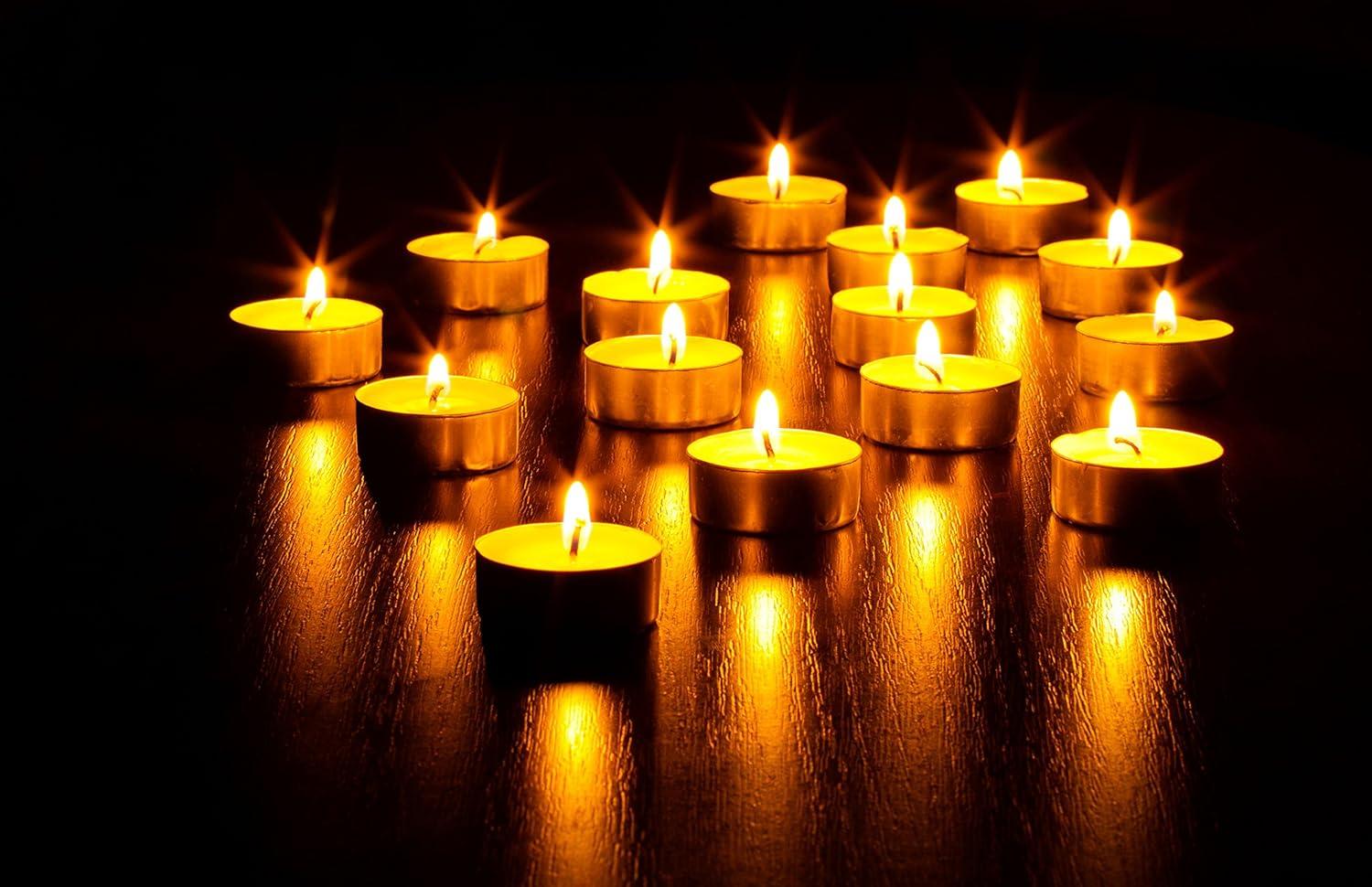 OHR CANDLES Tealight Candles - 200 Pack Bulk Tea Lights Candles - White Tealights Unscented - 4 Hour Burn Time