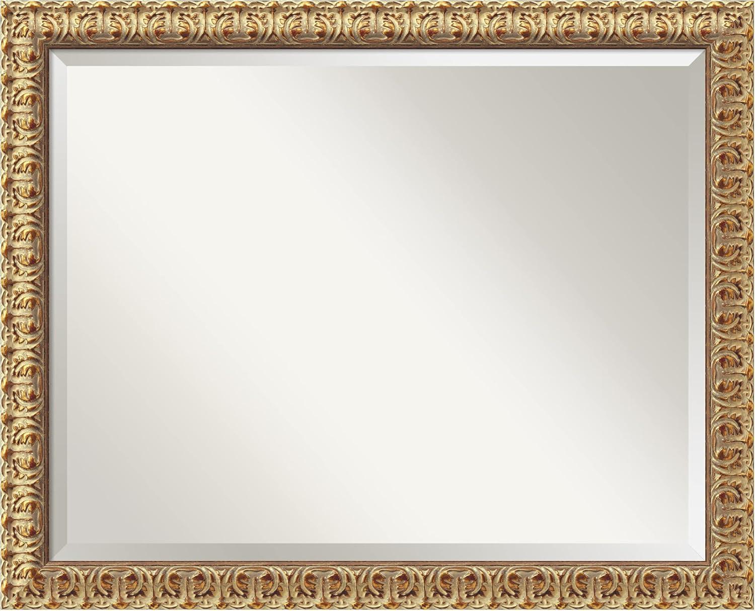 Amanti Art Florentine Gold Beveled Wood Framed Wall Mirror