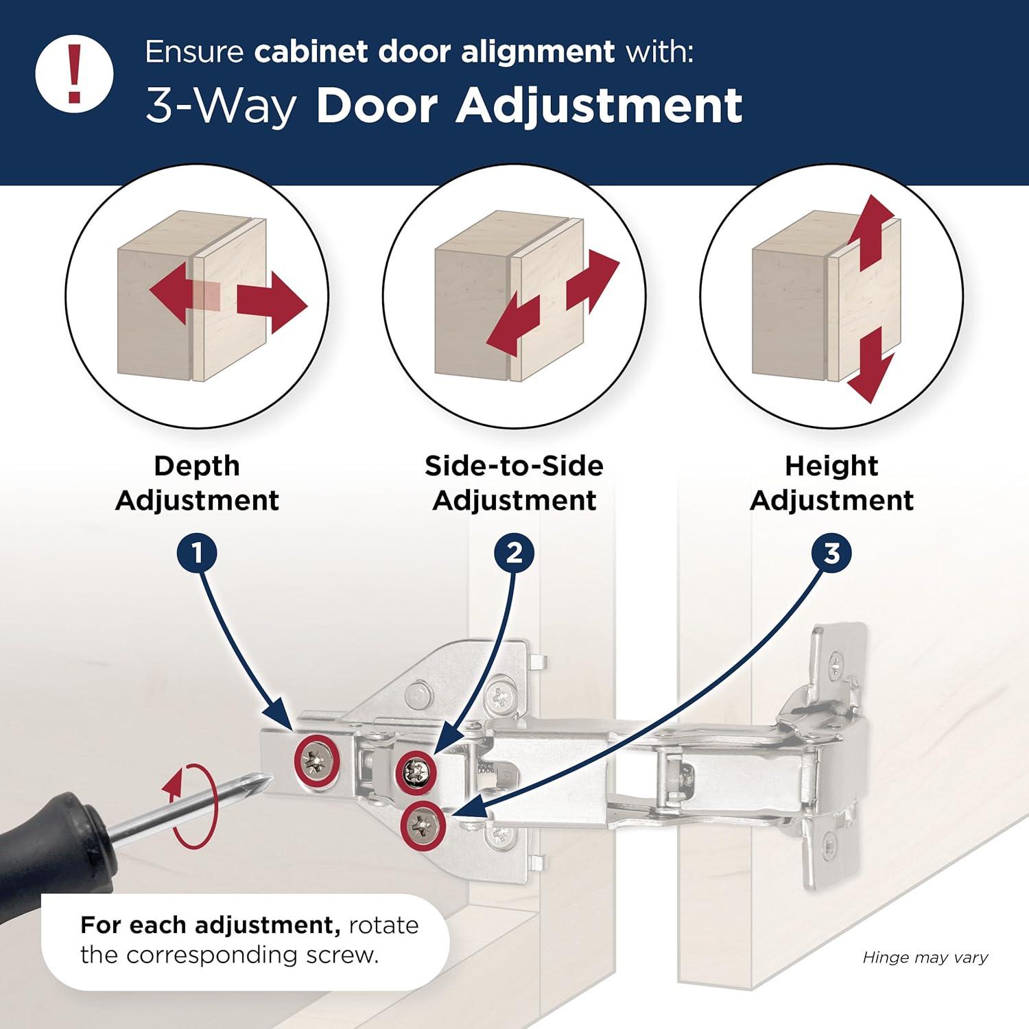 Full Overlay Frameless 165 Degree Lazy Susan Bi-Fold Door Self Close Concealed Cabinet Hinge - Pair