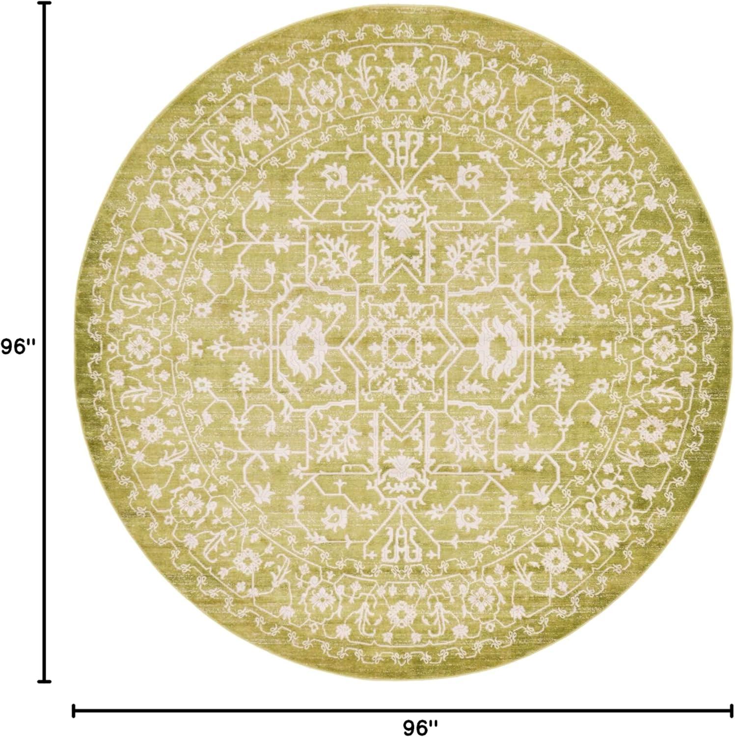 Unique Loom New Classical Collection Area Rug - Olympia (8'  Round Light Green/Ivory)