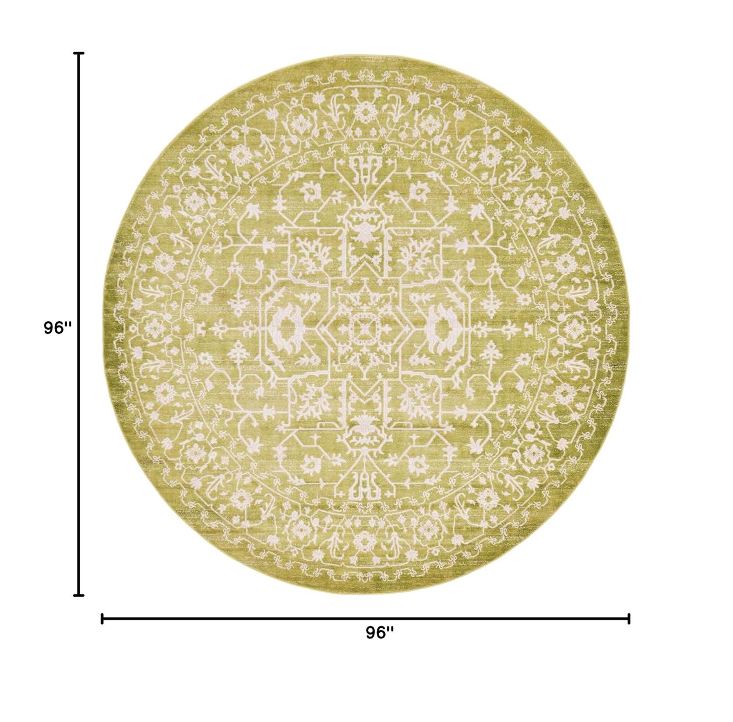Unique Loom New Classical Collection Area Rug - Olympia (8'  Round Light Green/Ivory)