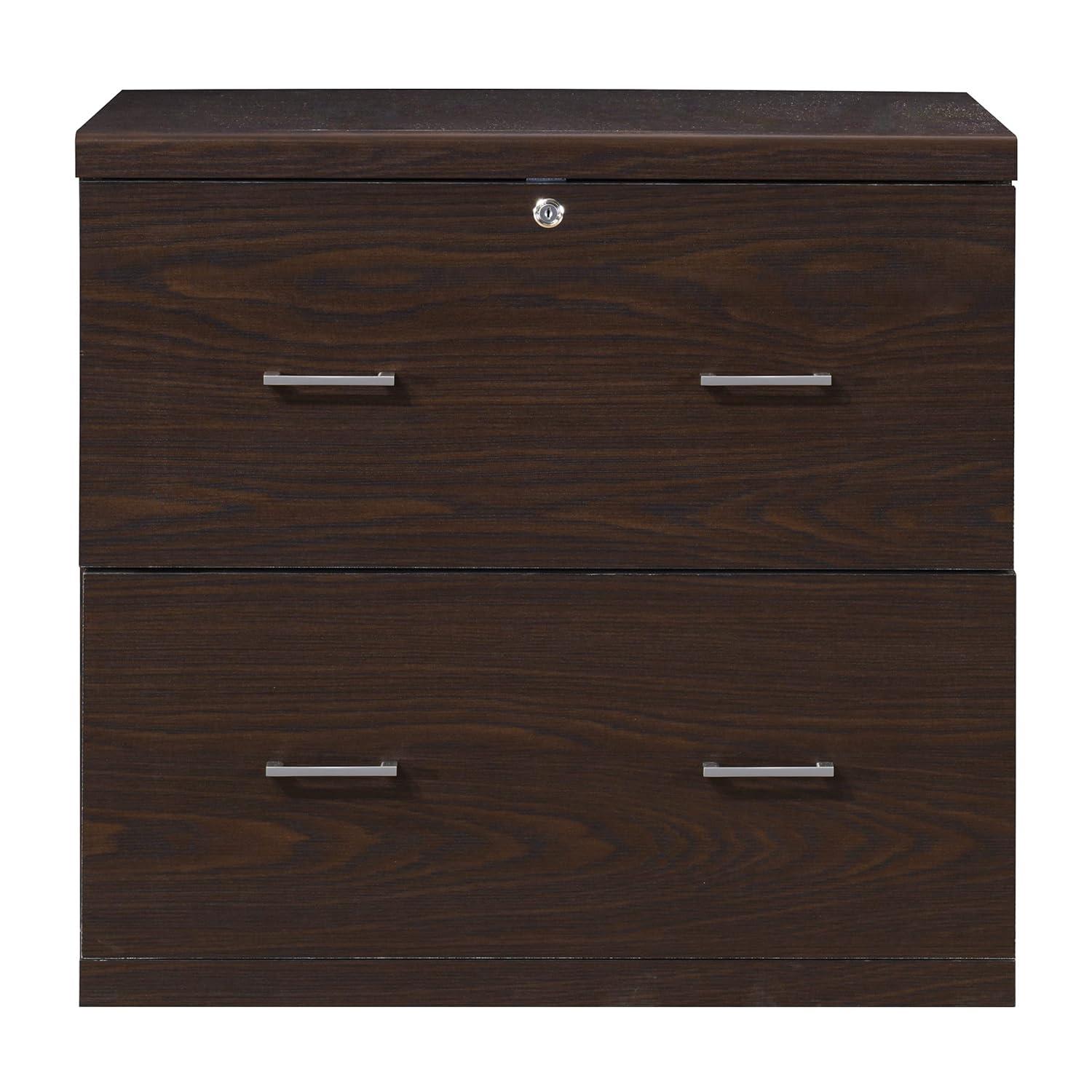 Alpine 2-Drawer Engineered Wood Lateral File with Lockdowel in Espresso Finish