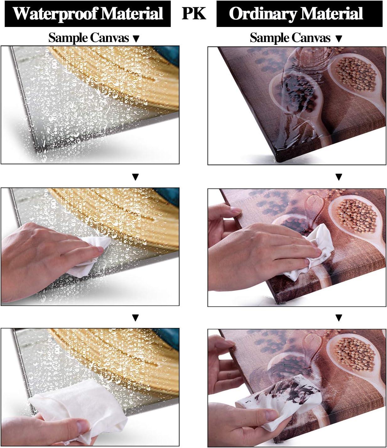 SPA Wall Art Decor for Bedroom, SZ Still Life Canvas Prints of Blue Sands, Candles & Stones, Massage Treatment Pictures (Waterproof Artwork, 1" Thick, Bracket Mounted Ready to Hang)