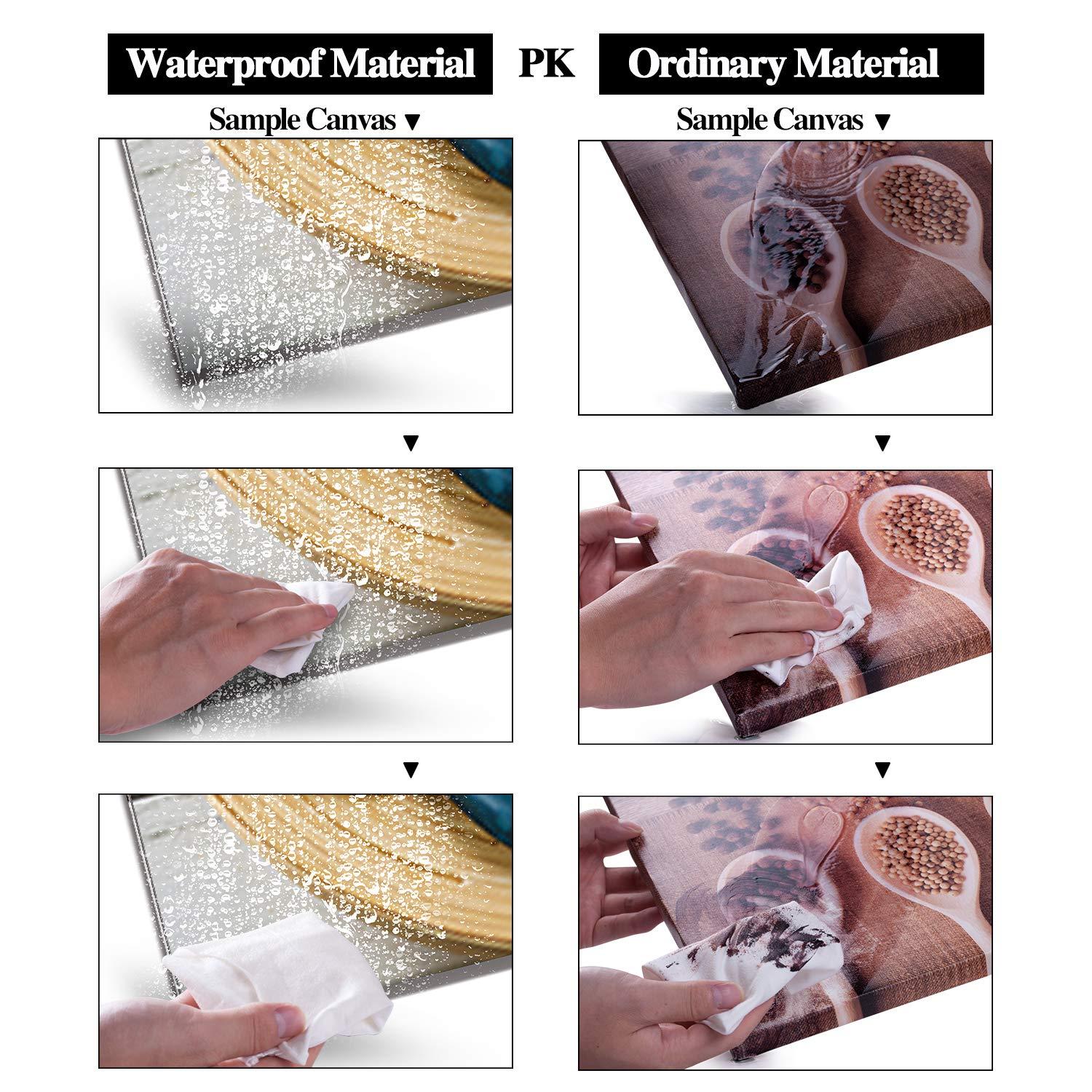 SPA Wall Art Decor for Bedroom, SZ Still Life Canvas Prints of Blue Sands, Candles & Stones, Massage Treatment Pictures (Waterproof Artwork, 1" Thick, Bracket Mounted Ready to Hang)