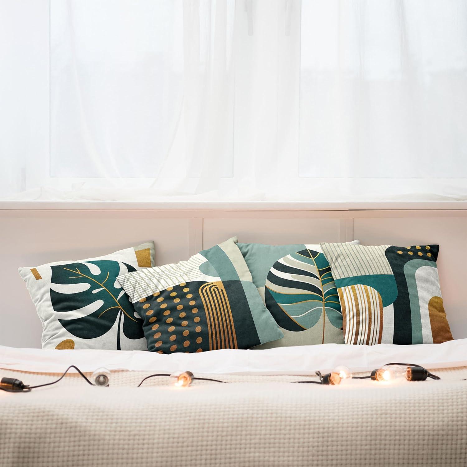 Ambesonne Dark Teal Orange Indoor/Outdoor Pillow Cover