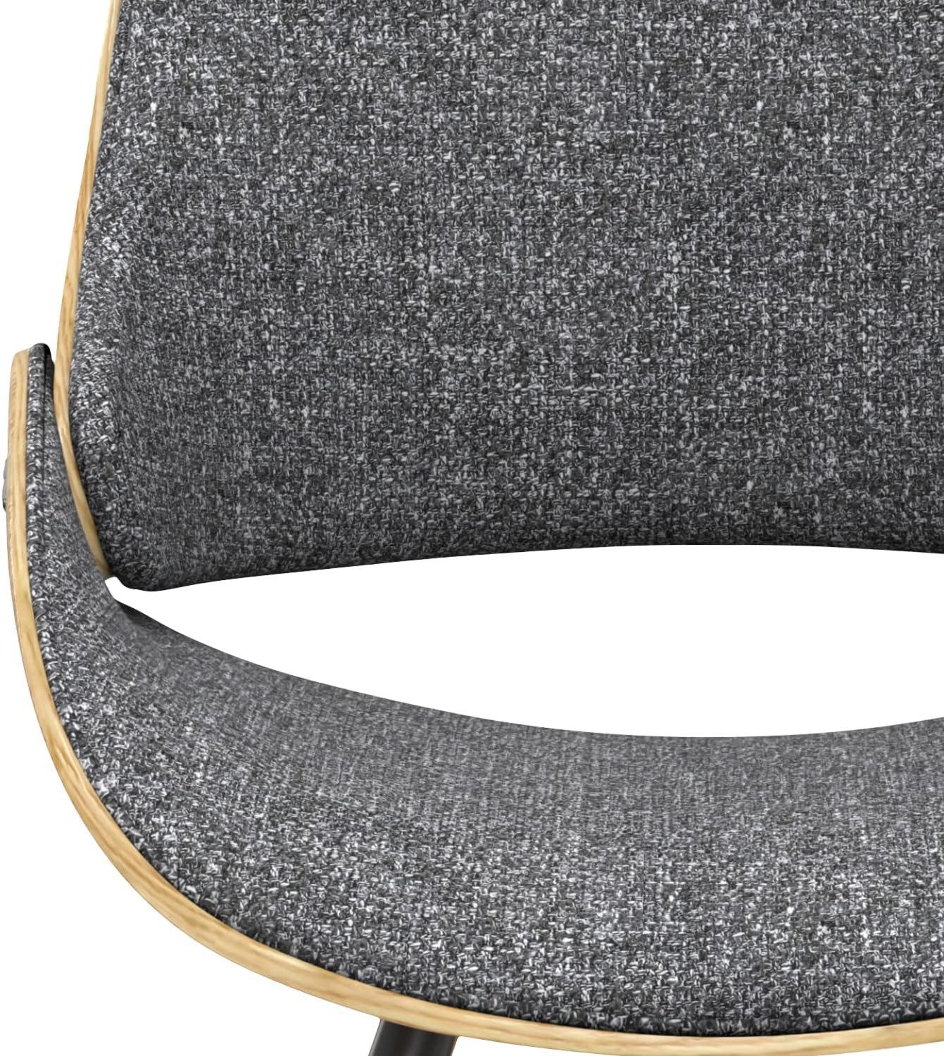 Simpli Home Malden Upholstered Dining Chair with Ergonomic Solid Wood Frame and Mid-Century Modern Style