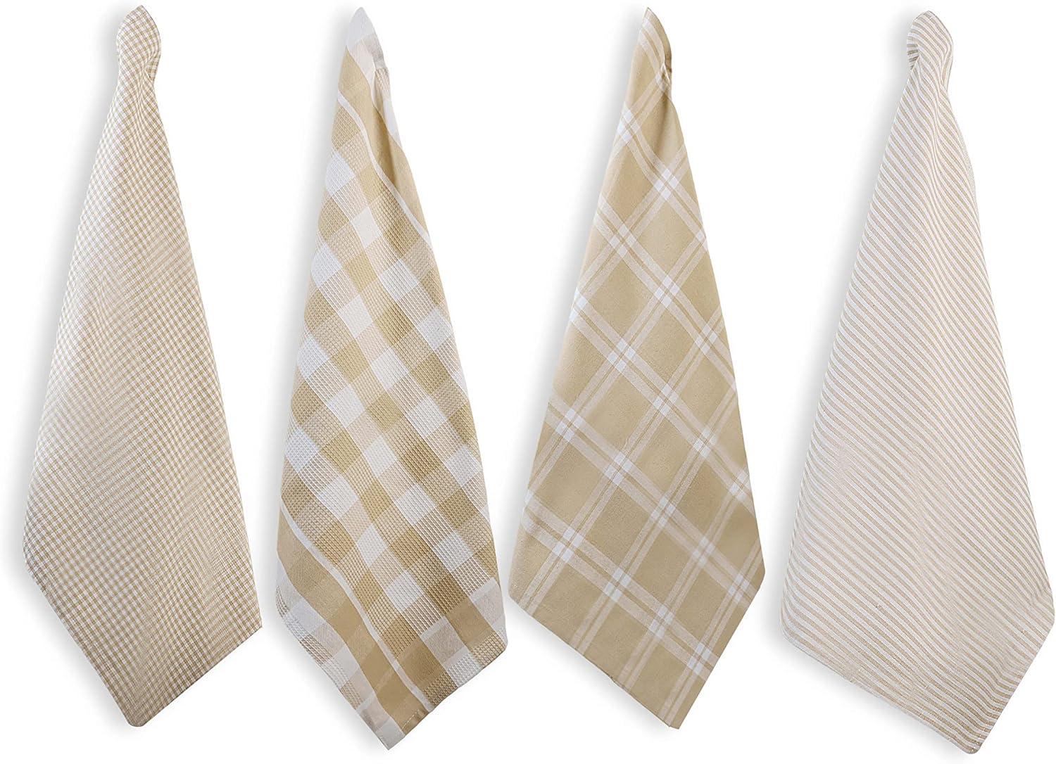 KAF Home Madison Set of 4 Absorbent, Durable and Soft Kitchen Towels | 18" x 28"  - Sunshine