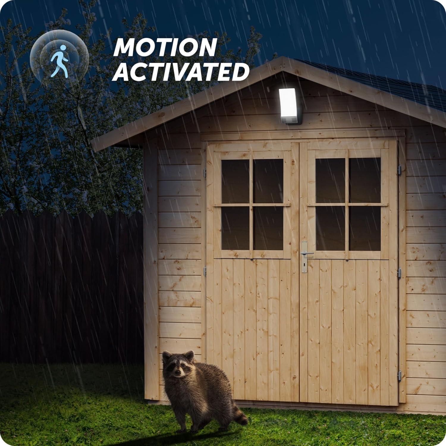 Black and White Rectangular LED Battery Powered Security Flood Light