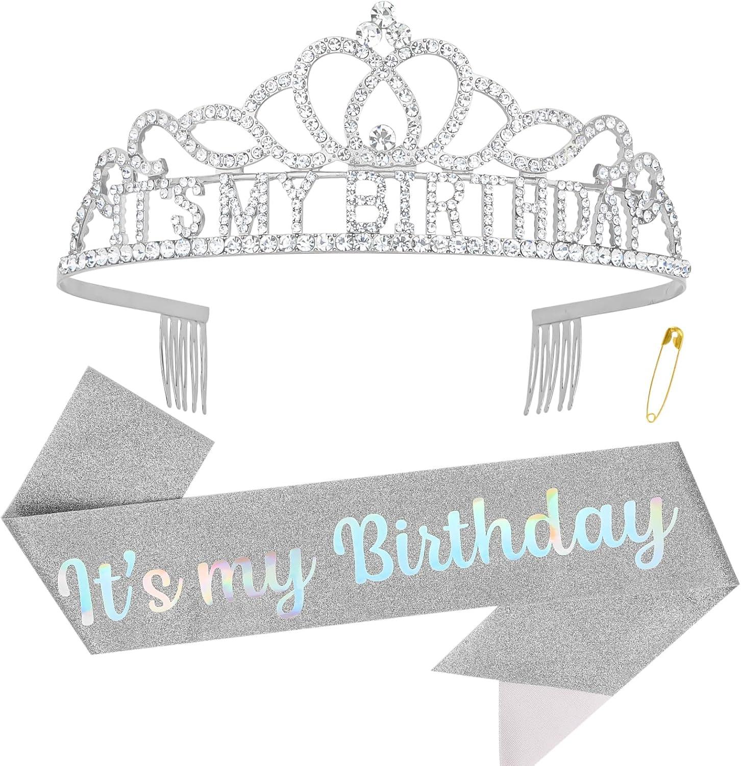 Hilingoto Clearance! Birthday Girl Crown with Birthday Sash Birthday Girl Headband Birthday Crowns for Women for Women Happy Birthday Decorations Birthday Party Supplies Girl Party Balloon