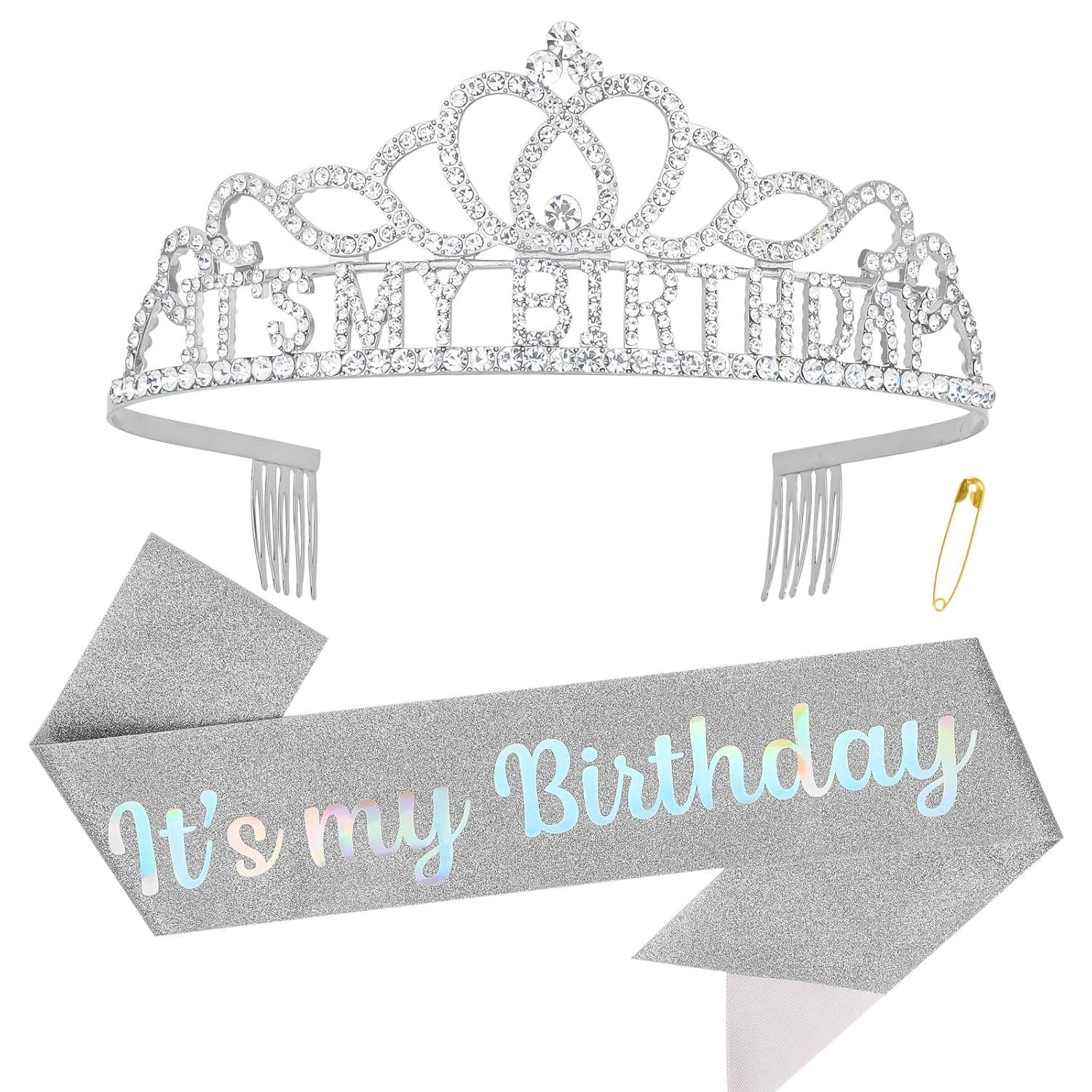 Hilingoto Clearance! Birthday Girl Crown with Birthday Sash Birthday Girl Headband Birthday Crowns for Women for Women Happy Birthday Decorations Birthday Party Supplies Girl Party Balloon