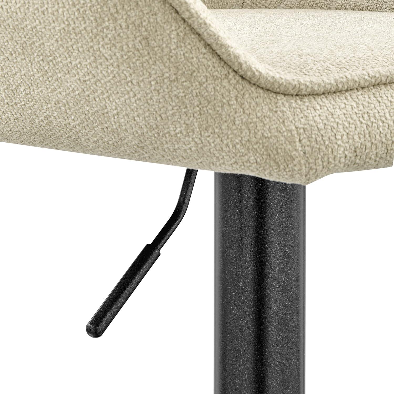 Luther Fabric Gaslift Swivel Bar Stool, (Set of 2) Cream