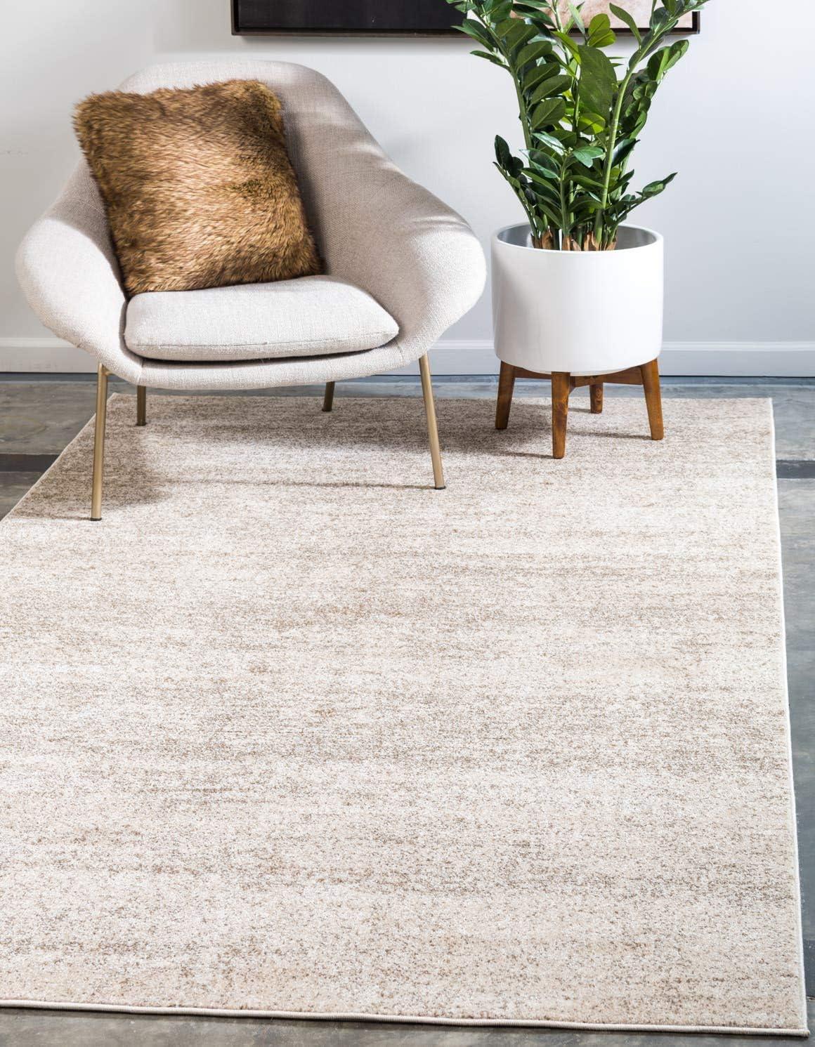 Unique Loom Lucille Del Mar 8 x 8 (ft) Loomed Polypropylene Terracotta/Red Square Indoor Distressed/Overdyed Area rug