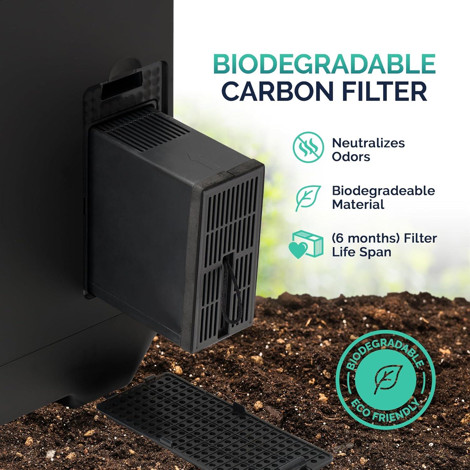 Newair Luma Electric Kitchen Composter 2.5L Capacity Odorless Countertop Compost Bin, Lid Clear-View Window