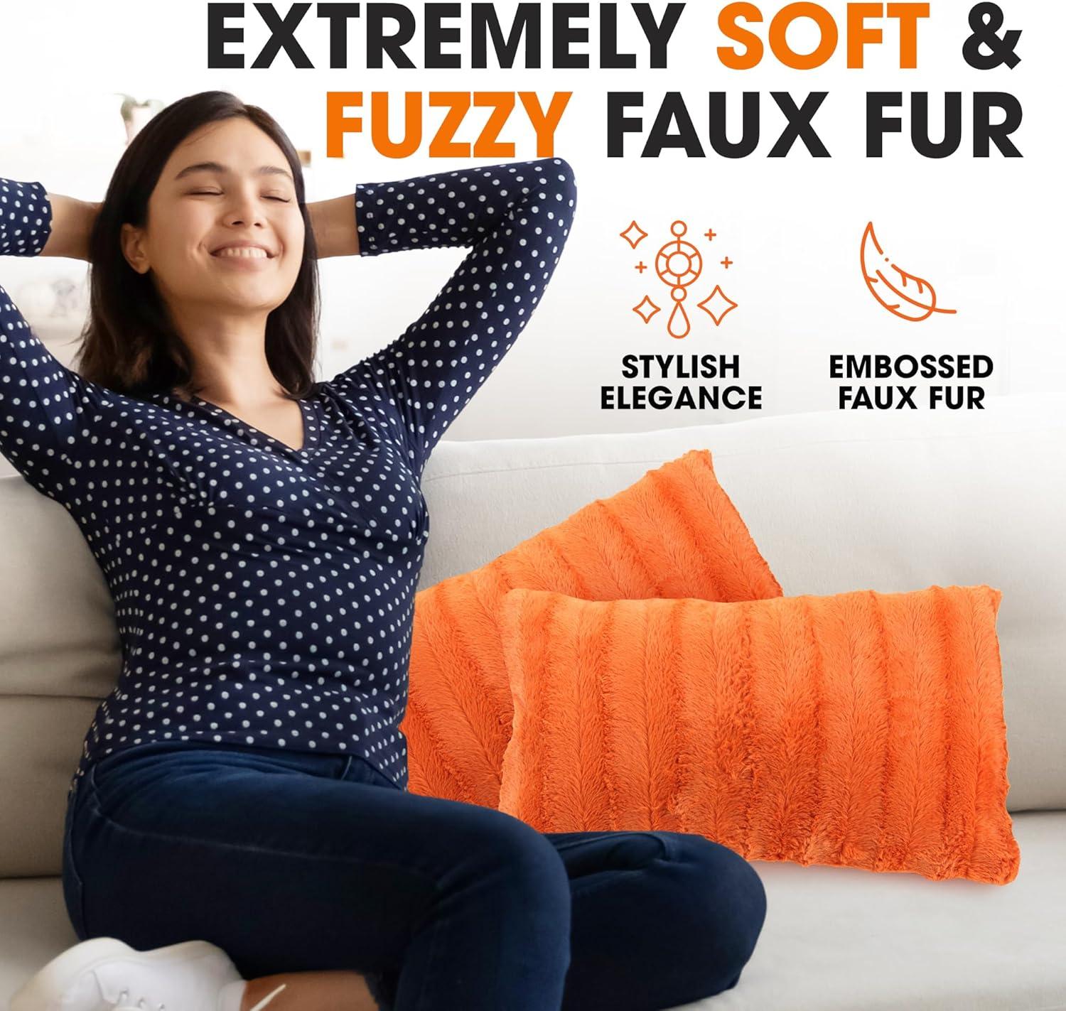 Faux Fur Throw Pillow (Set of 2)